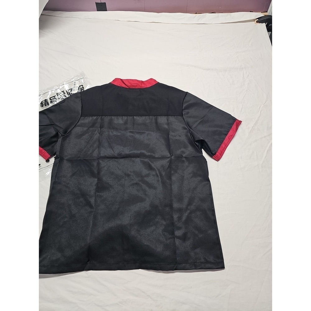 Unisex Chef Coat Cook Black Jacket Restaurant Kitchen Workwear Uniform‎ Shirt L - Picture 15 of 16